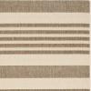 SAFAVIEH Courtyard Collection 8′ x 11′ Beige/Sweet Pea CY6062 Stripe Indoor/ Outdoor Waterproof Easy-Cleaning Patio Backyard Mudroom Area-Rug(Brown/Bone)