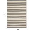 SAFAVIEH Courtyard Collection 8′ x 11′ Beige/Sweet Pea CY6062 Stripe Indoor/ Outdoor Waterproof Easy-Cleaning Patio Backyard Mudroom Area-Rug(Grey / Bone)