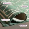 SAFAVIEH Courtyard Collection 8′ x 11′ Navy/Beige CY6918 Trellis Indoor/ Outdoor Splashproof Easy Scrubbing Patio Backyard Mudroom Area Rug(Dark Green/Beige)