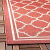 SAFAVIEH Courtyard Collection 8′ x 11′ Navy/Beige CY6918 Trellis Indoor/ Outdoor Splashproof Easy Scrubbing Patio Backyard Mudroom Area Rug(Red/Bone)