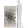 SAFAVIEH Evoke Collection 5’1″ x 7’6″ Fuchsia/Cream EVK228R Abstract Burst Non-Shedding Living Room Bedroom Area Rug(Black/Ivory)