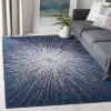 SAFAVIEH Evoke Collection 5’1″ x 7’6″ Fuchsia/Cream EVK228R Abstract Burst Non-Shedding Living Room Bedroom Area Rug(Navy/Ivory)