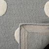SAFAVIEH Kids Collection Area Rug – 5′ x 7′, Ivory & Black, Handmade Polka Dot Wool, Ideal for High Traffic Areas in Living Room, Bedroom (SFK904D)(Grey/Ivory)