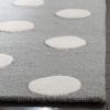 SAFAVIEH Kids Collection Area Rug – 5′ x 7′, Ivory & Black, Handmade Polka Dot Wool, Ideal for High Traffic Areas in Living Room, Bedroom (SFK904D)(Grey/Ivory)
