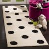 SAFAVIEH Kids Collection Area Rug – 5′ x 7′, Ivory & Black, Handmade Polka Dot Wool, Ideal for High Traffic Areas in Living Room, Bedroom (SFK904D)(Ivory/Black)