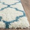 SAFAVIEH Kids Shag Collection Accent Rug – 4′ x 6′, Ivory & Multi, Rainbow Trellis Design, Non-Shedding & Easy Care, 2-inch Thick Ideal for High Traffic Areas in Foyer, Living Room, Bedroom (SGK569A)(Ivory/Blue)