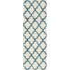 SAFAVIEH Kids Shag Collection Accent Rug – 4′ x 6′, Ivory & Multi, Rainbow Trellis Design, Non-Shedding & Easy Care, 2-inch Thick Ideal for High Traffic Areas in Foyer, Living Room, Bedroom (SGK569A)(Ivory/Blue)