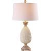 SAFAVIEH Lighting Collection – Briar Set of 2 Coastal Pineapple Table Lamps, Antique Cream & Brown Resin Design, LED Bulbs Included (TBL4120A-SET2)