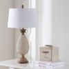 SAFAVIEH Lighting Collection – Briar Set of 2 Coastal Pineapple Table Lamps, Antique Cream & Brown Resin Design, LED Bulbs Included (TBL4120A-SET2)