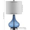 SAFAVIEH Lighting Collection – Brooks Modern Clear Glass 24-Inch Table Lamp, LED Bulb Included, Bedroom Living Room Home Office Nightstand Desk (TBL4254C)(Blue)