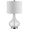 SAFAVIEH Lighting Collection – Brooks Modern Clear Glass 24-Inch Table Lamp, LED Bulb Included, Bedroom Living Room Home Office Nightstand Desk (TBL4254C)(Clear)