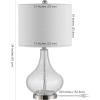 SAFAVIEH Lighting Collection – Brooks Modern Clear Glass 24-Inch Table Lamp, LED Bulb Included, Bedroom Living Room Home Office Nightstand Desk (TBL4254C)(Clear)