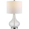 SAFAVIEH Lighting Collection – Brooks Modern Clear Glass 24-Inch Table Lamp, LED Bulb Included, Bedroom Living Room Home Office Nightstand Desk (TBL4254C)(Clear)