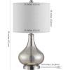 SAFAVIEH Lighting Collection – Brooks Modern Clear Glass 24-Inch Table Lamp, LED Bulb Included, Bedroom Living Room Home Office Nightstand Desk (TBL4254C)(Silver)