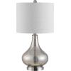 SAFAVIEH Lighting Collection – Brooks Modern Clear Glass 24-Inch Table Lamp, LED Bulb Included, Bedroom Living Room Home Office Nightstand Desk (TBL4254C)(Silver)