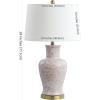 SAFAVIEH Lighting Collection – Calli Set of 2 Pink & White Chinoiserie Ceramic Table Lamps with Brass Gold Accents, 28-Inch Bedroom or Living Room Lamps, LED Bulbs Included (TBL4161A-SET2)