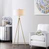 SAFAVIEH Lighting Collection – Enrica Brass Gold Tripod Leg 66-Inch Floor Lamp, Contemporary Sculptural Design (FLL4008A)