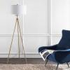 SAFAVIEH Lighting Collection – Enrica Brass Gold Tripod Leg 66-Inch Floor Lamp, Contemporary Sculptural Design (FLL4008A)