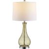 SAFAVIEH Lighting Collection – Finnley Modern Amber Crackle Glass 28-Inch Table Lamp, LED Bulb Included, Bedroom Living Room Home Office Nightstand Desk (TBL4206B)(Amber)
