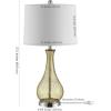 SAFAVIEH Lighting Collection – Finnley Modern Amber Crackle Glass 28-Inch Table Lamp, LED Bulb Included, Bedroom Living Room Home Office Nightstand Desk (TBL4206B)(Amber)