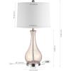 SAFAVIEH Lighting Collection – Finnley Modern Amber Crackle Glass 28-Inch Table Lamp, LED Bulb Included, Bedroom Living Room Home Office Nightstand Desk (TBL4206B)(Blush)