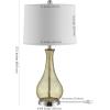 SAFAVIEH Lighting Collection – Finnley Modern Amber Crackle Glass 28-Inch Table Lamp, LED Bulb Included, Bedroom Living Room Home Office Nightstand Desk (TBL4206B)(Amber)