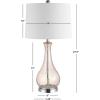 SAFAVIEH Lighting Collection – Finnley Modern Amber Crackle Glass 28-Inch Table Lamp, LED Bulb Included, Bedroom Living Room Home Office Nightstand Desk (TBL4206B)(Blush)