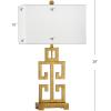 SAFAVIEH Lighting Collection – Greek Key Table Lamp Set of 2 – Antique Gold Metal Base with White Fabric Shade, LED Bulbs Included, 29-Inch Bedroom Living Room Desk Lamps (LIT4305A-SET2)(Antique Gold – Set of 2)