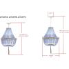 SAFAVIEH Lighting Collection – Lush Kristi Cream Beaded Boho Farmhouse 3-Light Pendant Chandelier with Tassel, Adjustable Hanging Ceiling Light (LIT4477B)(Blue)