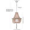 SAFAVIEH Lighting Collection – Lush Kristi Cream Beaded Boho Farmhouse 3-Light Pendant Chandelier with Tassel, Adjustable Hanging Ceiling Light (LIT4477B)(Blush)