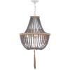 SAFAVIEH Lighting Collection – Lush Kristi Cream Beaded Boho Farmhouse 3-Light Pendant Chandelier with Tassel, Adjustable Hanging Ceiling Light (LIT4477B)(Gray)