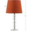 SAFAVIEH Lighting Collection – Nola Set of 2 Modern Glam Stacked Crystal Ball 16-Inch Table Lamps, LED Bulbs Included, Bedroom Living Room Home Office (LIT4123C-SET2)(Clear/Orange – Set of 2)