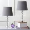SAFAVIEH Lighting Collection – Nola Set of 2 Modern Glam Stacked Crystal Ball 16-Inch Table Lamps, LED Bulbs Included, Bedroom Living Room Home Office (LIT4123C-SET2)(Clear/Grey – Set of 2)