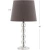 SAFAVIEH Lighting Collection – Nola Set of 2 Modern Glam Stacked Crystal Ball 16-Inch Table Lamps, LED Bulbs Included, Bedroom Living Room Home Office (LIT4123C-SET2)(Clear/Grey – Set of 2)