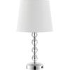 SAFAVIEH Lighting Collection – Nola Set of 2 Modern Glam Stacked Crystal Ball 16-Inch Table Lamps, LED Bulbs Included, Bedroom Living Room Home Office (LIT4123C-SET2)(Clear/White – Set of 2)