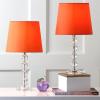 SAFAVIEH Lighting Collection – Nola Set of 2 Modern Glam Stacked Crystal Ball 16-Inch Table Lamps, LED Bulbs Included, Bedroom Living Room Home Office (LIT4123C-SET2)(Clear/Orange – Set of 2)
