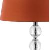 SAFAVIEH Lighting Collection – Nola Set of 2 Modern Glam Stacked Crystal Ball 16-Inch Table Lamps, LED Bulbs Included, Bedroom Living Room Home Office (LIT4123C-SET2)(Clear/Orange – Set of 2)