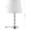 SAFAVIEH Lighting Collection – Nola Set of 2 Modern Glam Stacked Crystal Ball 16-Inch Table Lamps, LED Bulbs Included, Bedroom Living Room Home Office (LIT4123C-SET2)(Clear/Chrome – with USB)