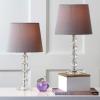 SAFAVIEH Lighting Collection – Nola Set of 2 Modern Glam Stacked Crystal Ball 16-Inch Table Lamps, LED Bulbs Included, Bedroom Living Room Home Office (LIT4123C-SET2)(Clear/Grey – Set of 2)