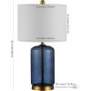 SAFAVIEH Lighting Collection – Novah Modern Blue Glass 26-Inch Table Lamp, LED Bulb Included, Bedroom Living Room Home Office Nightstand Desk (TBL4283B)(Blue)