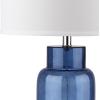 SAFAVIEH Lighting Collection – Set of 2 Glass Bottle Blue 30-Inch Table Lamps, LED Bulbs Included, Coastal Bedroom Living Room Home Office (LIT4157C-SET2)(Blue – Set of 2)