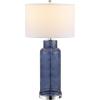 SAFAVIEH Lighting Collection – Set of 2 Glass Bottle Blue 30-Inch Table Lamps, LED Bulbs Included, Coastal Bedroom Living Room Home Office (LIT4157C-SET2)(Blue – Set of 2)