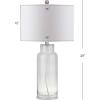 SAFAVIEH Lighting Collection – Set of 2 Glass Bottle Blue 30-Inch Table Lamps, LED Bulbs Included, Coastal Bedroom Living Room Home Office (LIT4157C-SET2)(Clear – Set of 2)