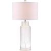 SAFAVIEH Lighting Collection – Set of 2 Glass Bottle Blue 30-Inch Table Lamps, LED Bulbs Included, Coastal Bedroom Living Room Home Office (LIT4157C-SET2)(Clear – Set of 2)