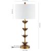 SAFAVIEH Lighting Collection – Set of 2 Lani Antique Gold Leaf 32-Inch Table Lamps, White Drum Shade, LED Bulbs Included, Bedroom Living Room Home Office (TBL4016A-SET2)(Antiqued Gold /White Linen Shade)
