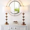 SAFAVIEH Lighting Collection – Set of 2 Lani Antique Gold Leaf 32-Inch Table Lamps, White Drum Shade, LED Bulbs Included, Bedroom Living Room Home Office (TBL4016A-SET2)(Antiqued Gold /White Linen Shade)