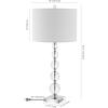 SAFAVIEH Lighting Collection – Set of 2 Liam Stacked Crystal Ball 29-Inch Table Lamps, LED Bulbs Included, Bedroom Living Room Home Office (LIT4112A-SET2)(Clear/Chrome)