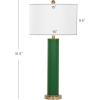 SAFAVIEH Lighting Collection – Set of 2 Ollie Modern Contemporary Cream Faux Woven Leather 32-Inch Table Lamps, LED Bulbs Included, Bedroom Living Room Home Office (LIT4404L-SET2)(Dark Green Woven – Set of 2)