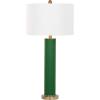 SAFAVIEH Lighting Collection – Set of 2 Ollie Modern Contemporary Cream Faux Woven Leather 32-Inch Table Lamps, LED Bulbs Included, Bedroom Living Room Home Office (LIT4404L-SET2)(Dark Green Woven – Set of 2)