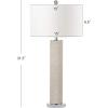 SAFAVIEH Lighting Collection – Set of 2 Ollie Modern Contemporary Cream Faux Woven Leather 32-Inch Table Lamps, LED Bulbs Included, Bedroom Living Room Home Office (LIT4404L-SET2)(Cream Faux Snakeskin – Set of 2)